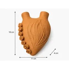 Coração Artesanal em Barro 18 cm x 11 cm x 4 cm | 500 g Peça Decorativa de Parede