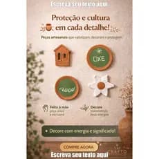 Kit Decorativo de Parede em Cerâmica Artesanal – 4 Peças