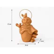 São Francisco Artesanal em Barro 17 cm x 9 cm x 6 cm | Peça Decorativa 650 g