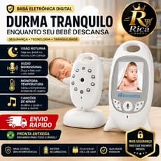 Babá Eletrônica com Câmera VB601 Visão Noturna Áudio Bidirecional Monitor Temperatura LCD 2”