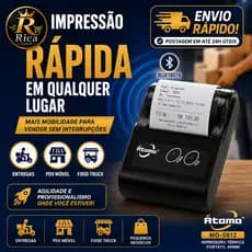Impressora Térmica Bluetooth 48mm Portátil MO-5812 Recibos Comandas Delivery PDV Android iOS
