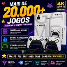 Game Stick M15 4K 20000 Jogos Retro HDMI 2 Controles Sem Fio Console Desbloqueado TV