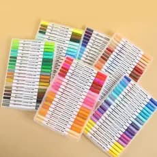 Kit 60 /80 /100/ 120 Cores Canetas 2 em 1 Brush Lettering e Ponta Fina Dual Pen Canetinha Colorir Desenho abbot store