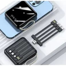 10000 mAh Power bank acabamento espelhado cabo incluso capacidade compacto portátil lanterna abbot store
