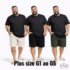 Kit 3 Short Plus Size Mauricinho em Linho – G1|G2|G3|G4|G5– Qualidade Premium-Bermuda- Sarja