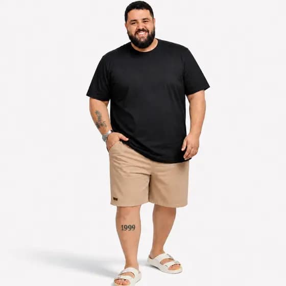 Short Plus Size Mauricinho em Linho – G1 G2 G3 G4 G5–Qualidade Premium -Bermuda Moda Praia - Sarja