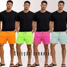 Kit 4 Shorts Linho Masculino Mauricinho Premium - Bermuda em Linho moda Praia verão festa