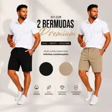 Kit 2 Bermuda Sarja Premium casual Brim Short