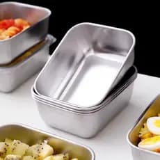 5 ou10 Potes Marmita Inox com Tampa Durável Prático Dia a Dia trabalho dieta