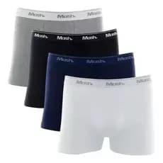 Kit 4 Cuecas Boxer Algodão Mash
