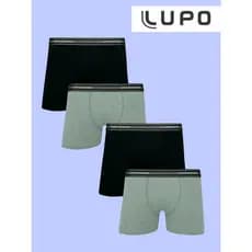 Kit 4 Cuecas Lupo Boxer Em Algodão Respirável Masculino Adulto Pacote Cueca Box Confortável Original