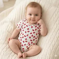 Body manga curta malha cotton bebê menino menina com lycra estica
