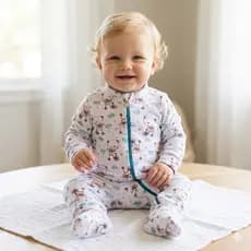 Macacão com zíper vira pé suedine 100% algodão bebê menino menina enxoval
