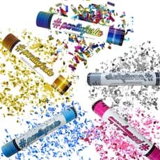 1,2,3,4 ou 5 Lança Confete Dourado Prata Colorido 30cm para Festas Reveillon Aniversarios
