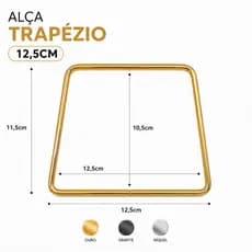 Alça para bolsa de metal trapezio 12CM - 1PAR