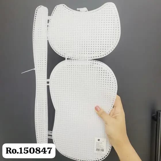 Tela Malha chenille pra bolsa plástica 19cmx14cm furo 5mm