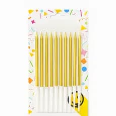 Velas Palito Para Aniversário Dourado e Prata 10 Unidade Para Decoração e Festa