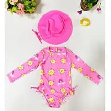 Maiô Infantil Meninas Manga Longa Bebe Com Proteção Uv 50 + 1548-1550-1531