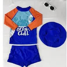 Conjunto Sunga Menino Camiseta Uv 50+ Com Chapéu Praia1559-2025