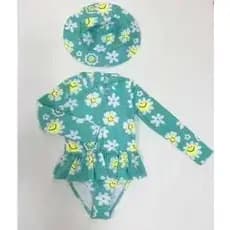 Maiô infantil Com Chapéu Manga Longa Menina Proteção Solar Uv 50 Maio1772-2025