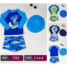 Conjunto de Natação Infantil com UV Proteção - REF 1562(Tamanhos 2, 4, 6, 8)