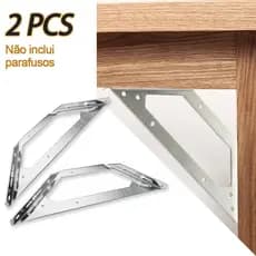 Kit 2 Conector Aço Inoxidável de alta resistência Tamanho grande Cantoneira Junção Canto Móveis Para Prateleira Móveis