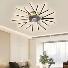 Ventilador de Teto com Luz LED Controle Remoto Silencioso Bivolt Moderno para Sala e Quarto