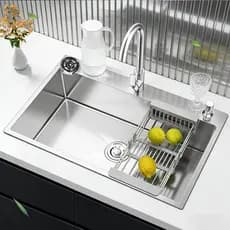 Cuba Gourmet Aço Inox 304 Multifuncional Com Torneira Cascata Kit Completo De Acessórios Prata/Preto