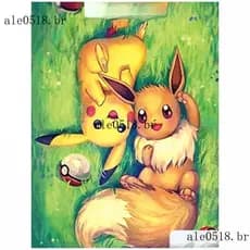 DOBUR | Pintura Diamante 5D Pintura de Diamante Kits De Pintura Com Diamante Para Adultos Redondos/Quadrados Pikachu 5D