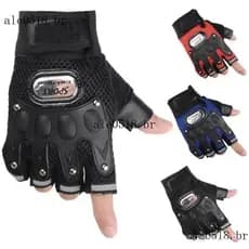 Luvas Táticas De Meio Dedo Para Homens , Respirável , Sem Dedos , Couro , Ciclismo , Fitness , Motociclista , Motociclet