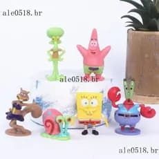 6 Pçs Bob Esponja Calça Quadrada Figura 2.5-5cm Caranguejo Chefe Patrick Estrela Figuras De Ação Anime Estatuetas Crianç