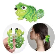 Bonito Pascal Rapunzel Camaleão Lagarto Verde grab clip Antiderrapante hairpin Dos Desenhos Animados animal Tubarão Clip