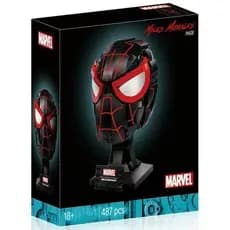 Compatível Lego Superhero Miles Morales Máscara Capacete Montado Bloco de Construção Brinquedo Herói Aranha
