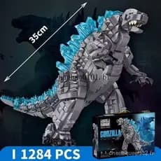 1500 pçs  blocos de construção monstro dinossauro mecânico godzilla vermelho lótus godzilla King Kong modelo menino