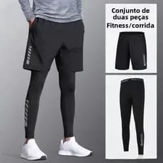 Leggings masculinas de secagem rápida de alta elasticidade Shorts de ginástica correndo terno esportivo calças de compre