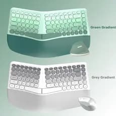 Teclado E Mouse Dividido Sem Fio De 2.4 Ghz Ergonômico Colorido Com Descanso De Pulso Combinação De Para Vários Disposit