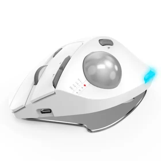 JOMAA Trackball Mouse Sem Fio RGB 2.4G + Bluetooth Recarregável Ergonômico Rollerball