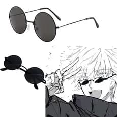 Óculos de sol pretos redondos estilo Gojo Satoru do anime "Jujutsu Kaisen" para cosplay