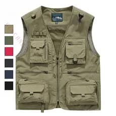 Colete masculino para pesca e fotografia ao ar livre, adequado para primavera e outono, disponível em tamanho pequeno.