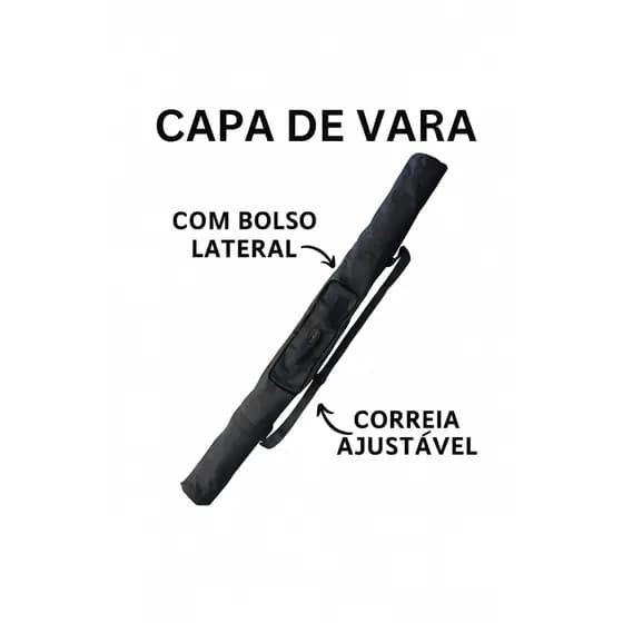 Capa para Vara de Pesca 0,70m a 1,50m – Reforçada, com Zíper e Bolso Lateral | Golden Fish