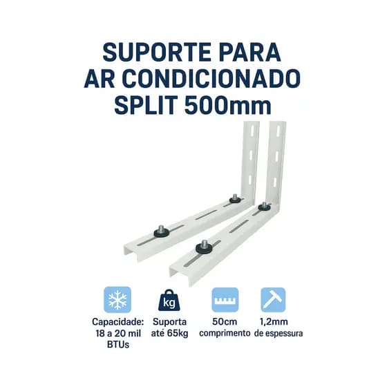 Suporte Ar Condicionado Split 18k 20k Btus 500mm | Capacidade 65kg