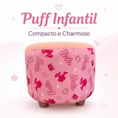 Puff Infantil Estofado Estampado Menina - Personagem- Rosa