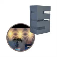 Arandela Cinza- Bivolt para Parede Interna ou Externa - Sem Lâmpada - Design Sofisticado