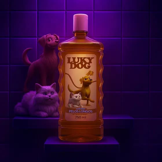 Shampoo Pelos Longos 750ml Luky Dog Fios Sedosos