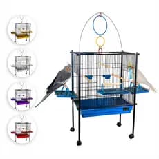 Viveiro Gaiola Calopsita Triplex com Rodinhas Preto Jel Plast