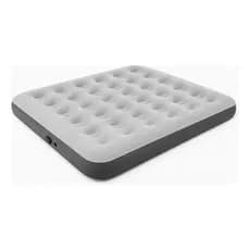 Colchão Ar Inflavel Grande Casal 300kg Resistente Aveludado Cinza