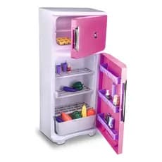 Geladeira Duplex Brinquedo Cozinha Infantil Grande Rosa para meninas