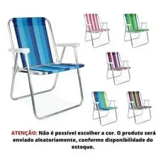Kit 2 cadeiras de praia alta em alumínio cores variadas Mor 2101 cor colorido