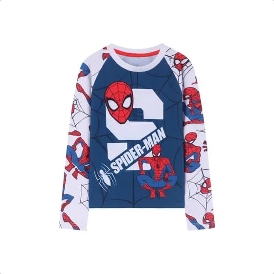 Camiseta UV Infantil Homem-Aranha Fullprint 4 aos 10 anos