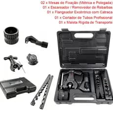 Kit Flangeador Excentrico Com Catraca 3/16 a 3/4 Metrico e Pol Esmerilhadeira